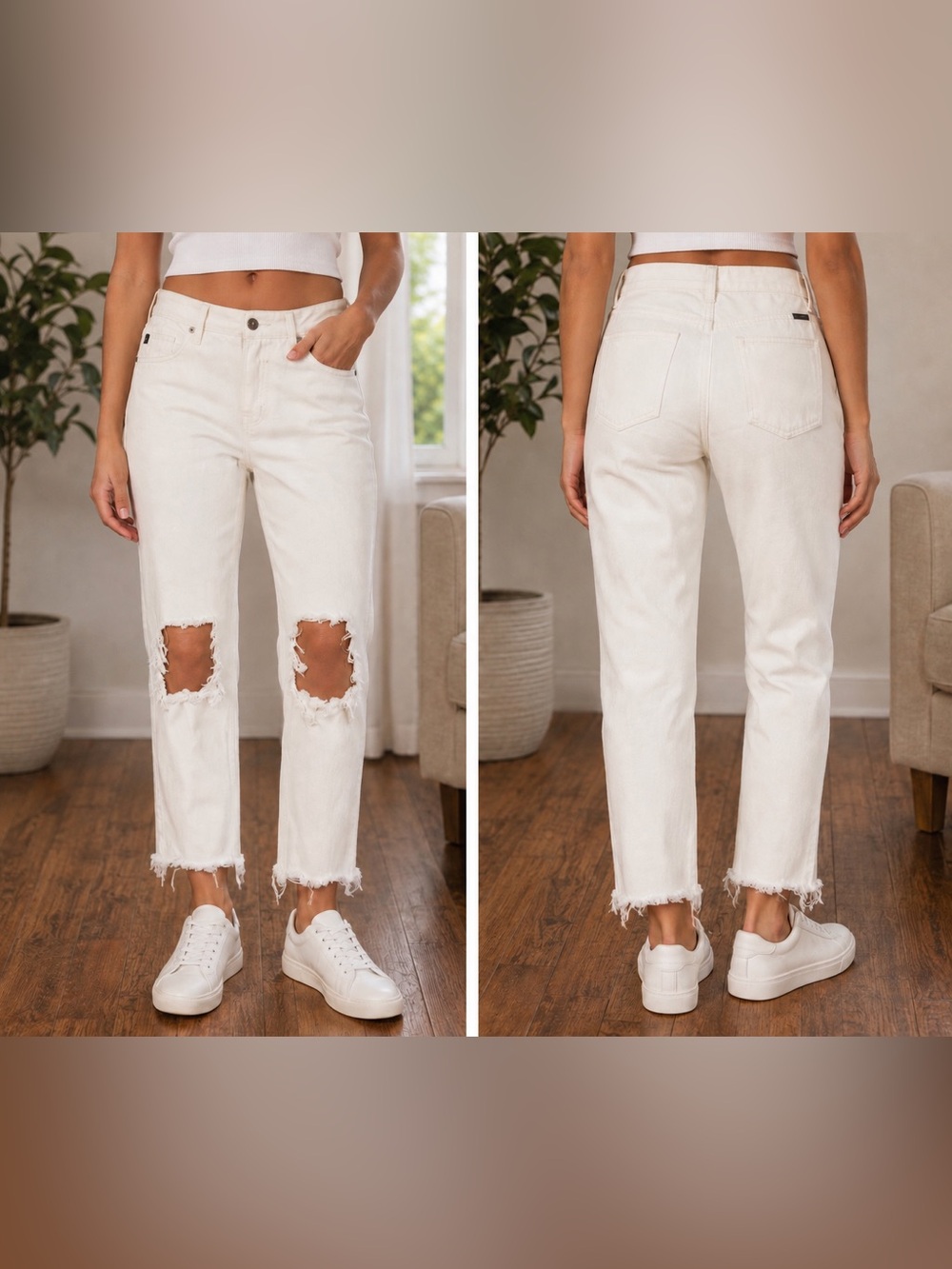 KanCan Distressed Cropped Straight Leg Jeans Women’s Size 1/24